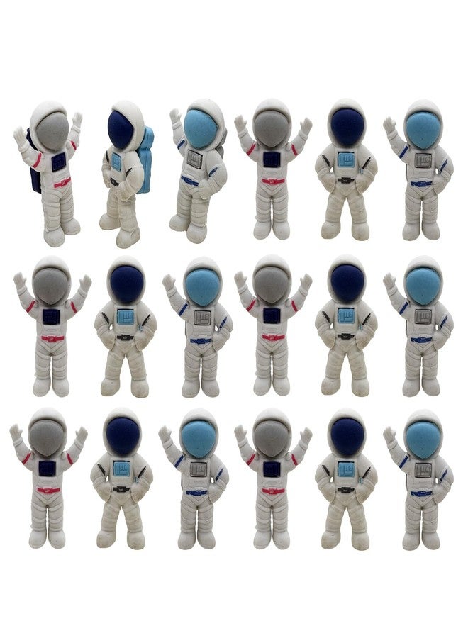 Dicanence 18pcs Cute Outer Space Themed Erasers Fun 3D Spaceman Desk Pet Pencil Erasers for Prize Gifts Party Favors Goodie Bag Fillers (Fun) - Image 1